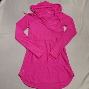 Athleta Hooded Tunic Pullover Top XXS Pink Long Sleeve Athleisure